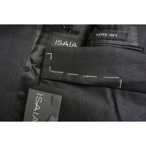 Isaia Sirio Dark Gray S120s Wool 2 Pc Suit Jacket Pants Sz 36R Brand New